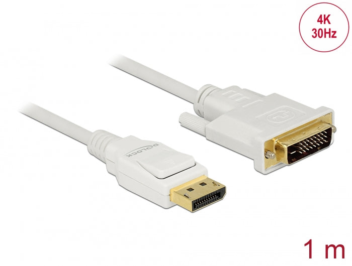 Delock 83813 Cable Displayport 1.2 Male > Dvi 24+1 Male Passive 4K