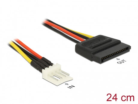 Delock 83877 Power Cable Sata 15 Pin Receptacle > 4 Pin Floppy Male 24 Cm