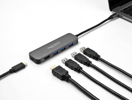 Delock 64171 3 Port Usb Hub And 4K Hdmi Output With Usb Type-C™ Connection