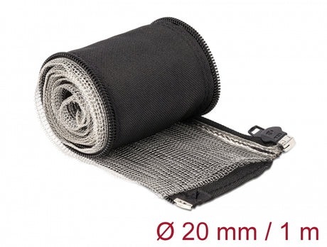 Delock 20846 Emi Shielding Braided Sleeve With Zip 1 M X 20 Mm