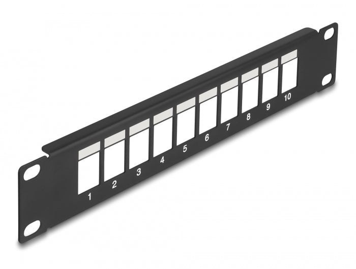 Delock 66676 10″ Keystone Patch Panel 10 Port Black