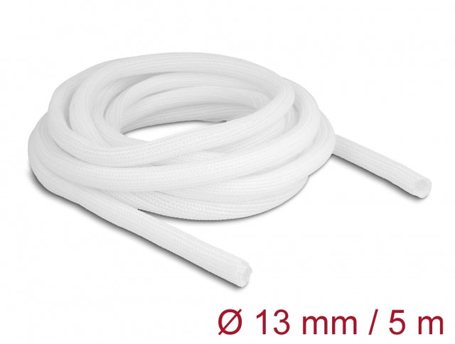 Delock 20808 Braided Sleeve Self-Closing 5 M X 13 Mm White