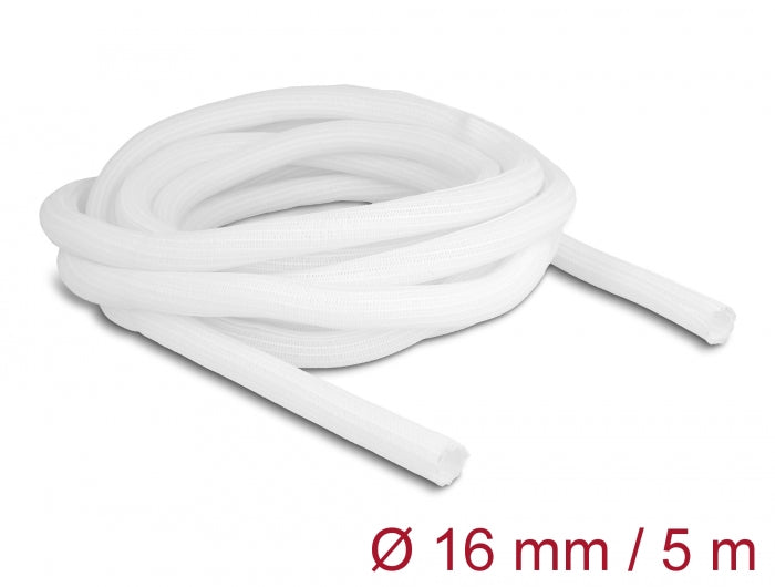 Delock 20809 Braided Sleeve Self-Closing 5 M X 16 Mm White