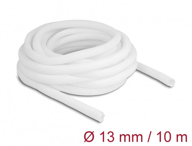 Delock 20813 Braided Sleeve Self-Closing 10 M X 13 Mm White