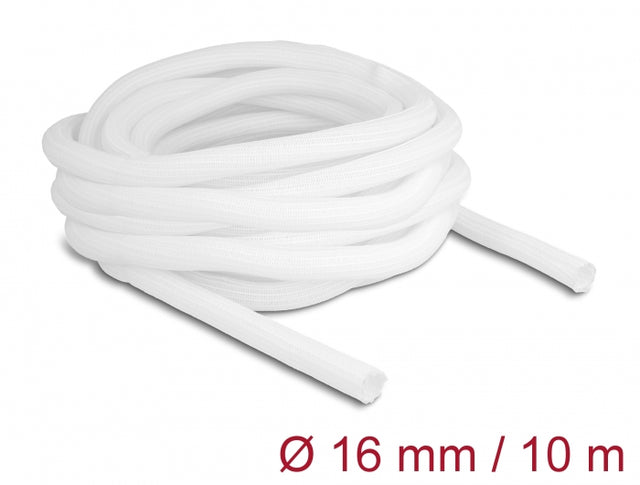 Delock 20814 Braided Sleeve Self-Closing 10 M X 16 Mm White