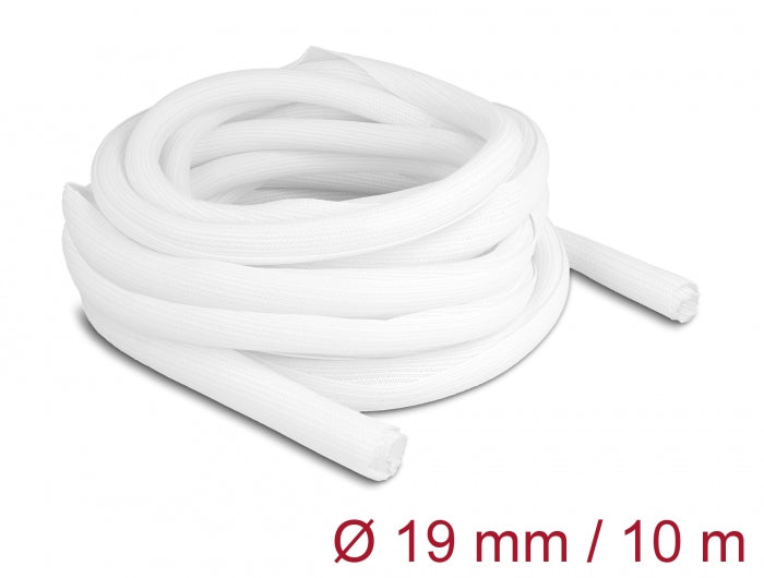 Delock 20815 Braided Sleeve Self-Closing 10 M X 19 Mm White