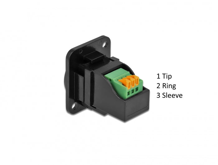 Delock 86732 D-Type Module 3.5 Mm 3 Pin Stereo Jack Female To Terminal Block