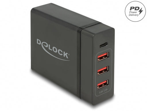 Delock 63974 Usb Charger 1 X Usb Type-C™ Pd + 3 X Usb Type-A 60 W + 12 W