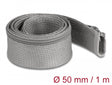 Delock 20826 Braided Sleeve With Zip Fastener Heat-Resistant 1 M X 50 Mm Grey