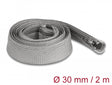 Delock 20831 Braided Sleeve With Zip Fastener Heat-Resistant 2 M X 30 Mm Grey