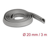 Delock 20836 Braided Sleeve With Zip Fastener Heat-Resistant 3 M X 20 Mm Grey