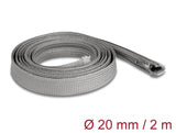 Delock 20830 Braided Sleeve With Zip Fastener Heat-Resistant 2 M X 20 Mm Grey