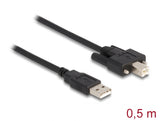 Delock 87197 Cable Usb 2.0 Type-A Male To Type-B Male With Screws 0.5 M