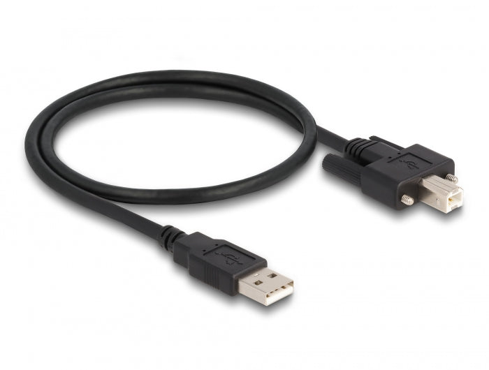 Delock 87197 Cable Usb 2.0 Type-A Male To Type-B Male With Screws 0.5 M