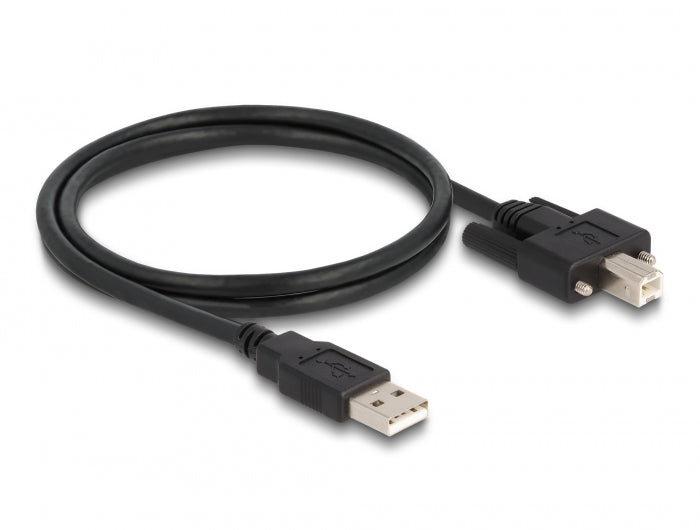 Delock 87198 Cable Usb 2.0 Type-A Male To Type-B Male With Screws 1 M