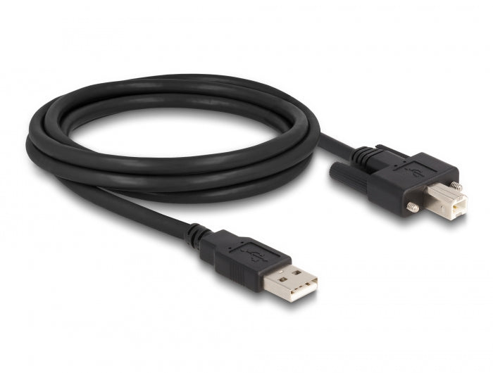 Delock 87201 Cable Usb 2.0 Type-A Male To Type-B Male With Screws 2 M