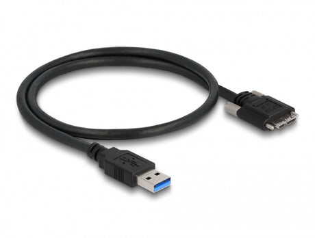 Delock 87798 Cable Usb 3.0 Type-A Male To Type Micro-B Male With Screws 0.5 M