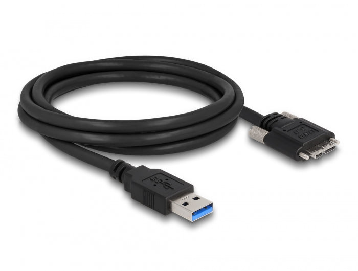 Delock 87800 Cable Usb 3.0 Type-A Male To Type Micro-B Male With Screws 2 M