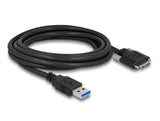 Delock 87801 Cable Usb 3.0 Type-A Male To Type Micro-B Male With Screws 3 M