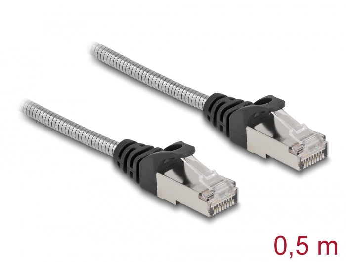 Delock 80107 Rj45 Cable Cat.6A U/Ftp With Metal Jacket 0.5 M