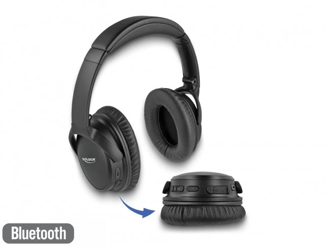 Delock 27181 Bluetooth 5.0 Headphones Over-Ear W/ Integrated Microphone