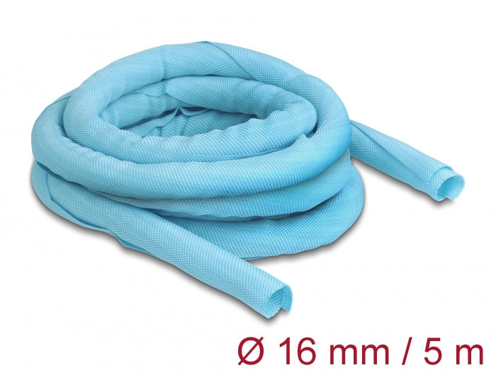 Delock 20881 Woven Sleeve Self-Closing Heat-Resistant 5 M X 16 Mm Blue