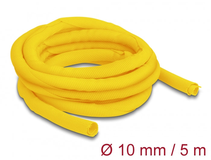 Delock 20872 Woven Sleeve Self-Closing Heat-Resistant 5 M X 10 Mm Yellow