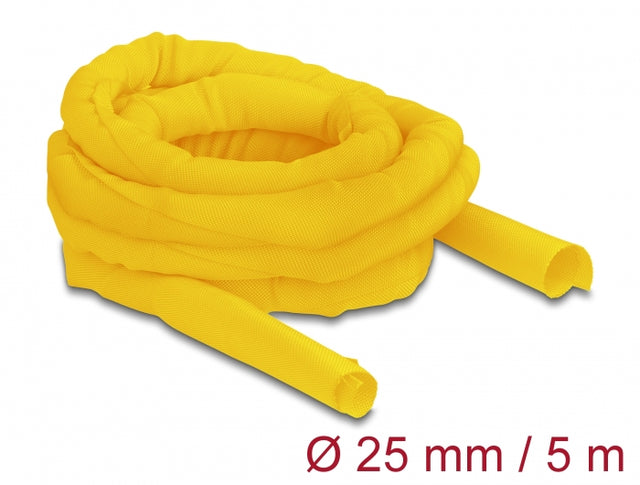 Delock 20875 Woven Sleeve Self-Closing Heat-Resistant 5 M X 25 Mm Yellow