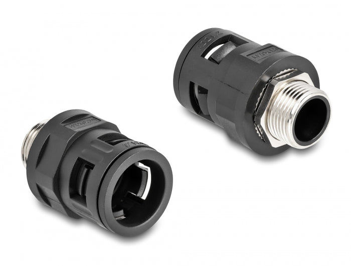 Delock 60454 Conduit Fitting With Brass External Thread M20 Black 2 Pieces