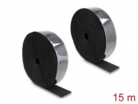 Delock 20860 Heavy-Duty Hook-And-Loop Tape Self-Adhesive L 15 M X W 50 Mm Black