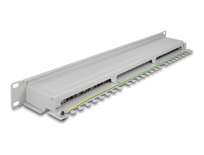 Delock 66877 19″ Patch Panel 16 Port Cat.6A 1U Grey