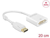 Delock 62600 Adapter Displayport 1.2 Male > Dvi Female 4K Active White