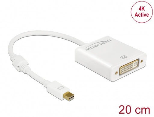 Delock 62604 Adapter Mini Displayport 1.2 Male > Dvi Female 4K Active White