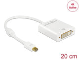 Delock 62604 Adapter Mini Displayport 1.2 Male > Dvi Female 4K Active White