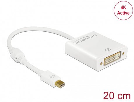 Delock 62604 Adapter Mini Displayport 1.2 Male > Dvi Female 4K Active White