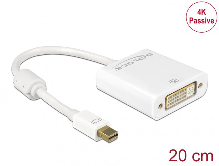 Delock 62606 Adapter Mini Displayport 1.2 Male > Dvi Female 4K Passive White