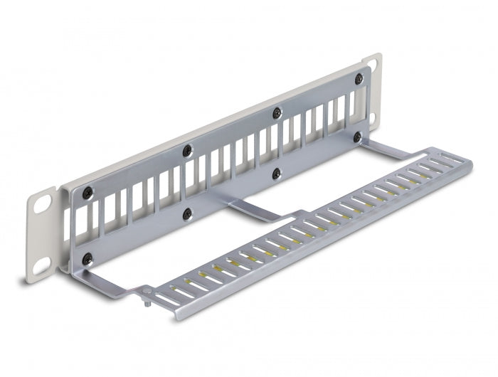 Delock 66875 10″ Keystone Patch Panel 12 Port With Strain Relief 1U Grey