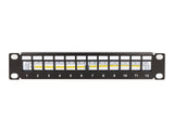 Delock 66874 10″ Keystone Patch Panel 12 Port With Strain Relief 1U Black