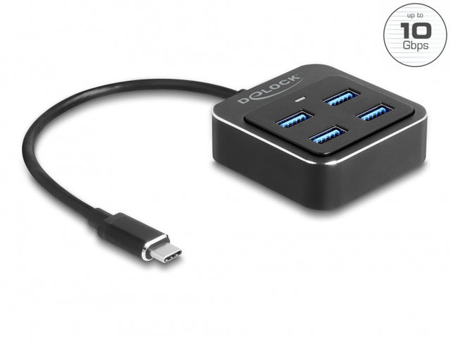 Delock 64191 Usb 3.2 Gen 2 Usb Type-C™ Hub With 4 X Usb Type-A Female – 10 Gbps