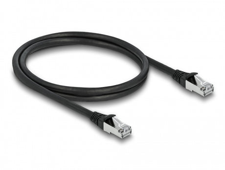 Delock 80134 Rj45 Network Cable Cat.6A S/Ftp Pur Outdoor 1 M Black