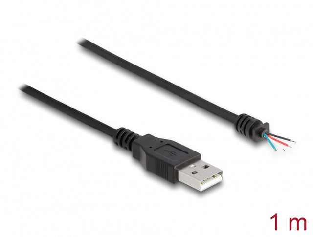 Delock 64184 Cable Usb 2.0 Type-A Male To 4 X Open Wires 1 M Black