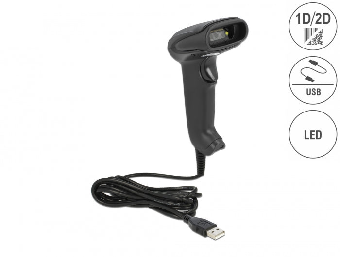 Delock 90557 Usb Barcode Scanner 1D And 2D With Connection Cable