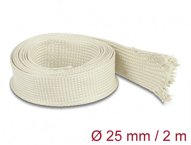 Delock 20895 Braided Sleeve Made Of Nomex Fibers 2 M X 25 Mm White