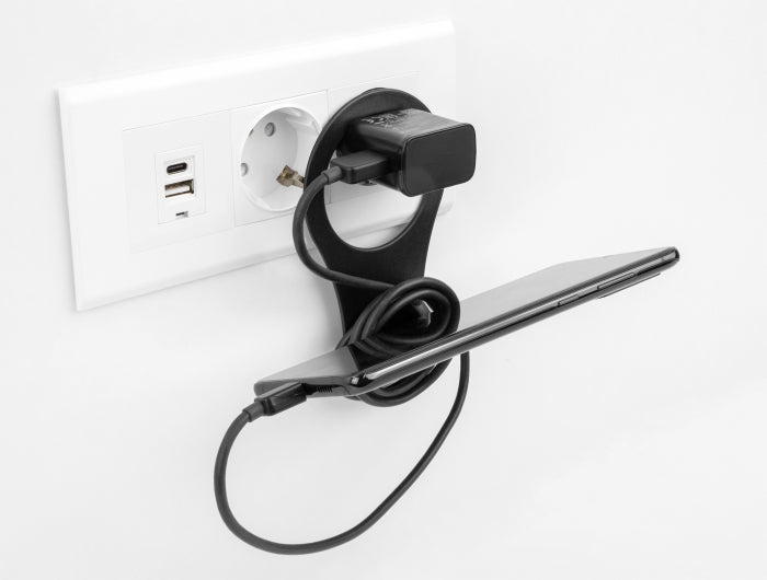 Delock 18326 Mobile Phone Charging Holder For Power Socket Black