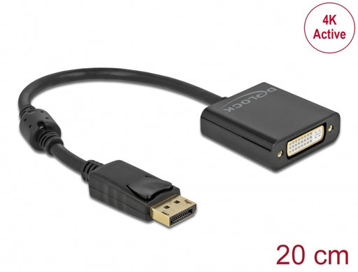 Delock 63482 Adapter Displayport 1.2 Male To Dvi Female 4K Active Black