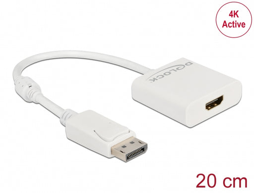 Delock 63586 Adapter Displayport 1.2 Male To Hdmi Female 4K Active White