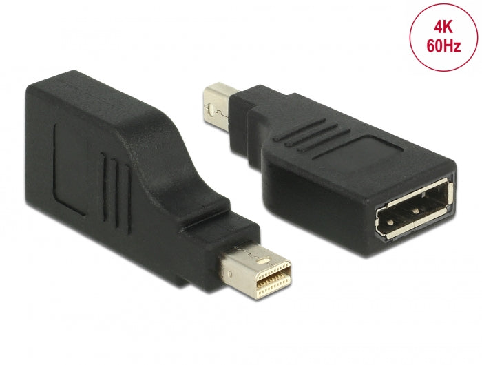 Delock 65626 Adapter Mini Displayport 1.2 Male > Displayport Female 90° Turned