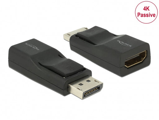 Delock 65685 Adapter Displayport 1.2 Male > Hdmi Female 4K Passive Black