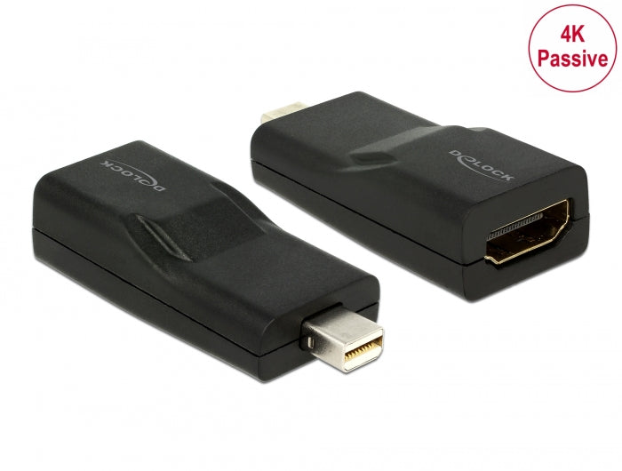 Delock 65686 Adapter Mini Displayport 1.2 Male > Hdmi Female 4K Passive Black