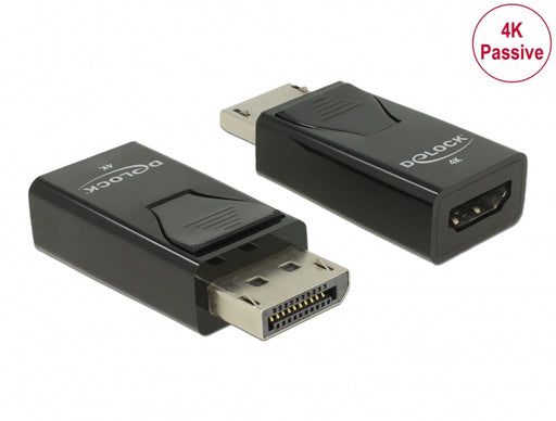 Delock 66234 Adapter Displayport 1.2 Male To Hdmi Female 4K Passive Black